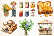 Watercolor Farmer's Market Clipart P, an Illustration by DreamCafeArt (Thumbnail 3 of 7)