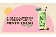 10 Summer Retro Cocktail Banners, a Seasonal Illustration by Soulprint Mercury (Thumbnail 3 of 12)