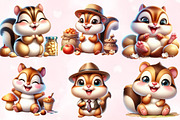 Cute Chipmunks Clipart Bundle, an Animal Illustration by Craft Nest (Thumbnail 2 of 5)