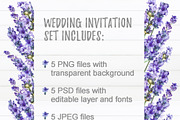 Watercolor Lavender Wedding., an Invitation Template by Kotkoa (Thumbnail 3 of 6)