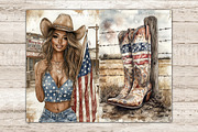Fourth of July Junk Journal Page, a Person Illustration by GlamArtZhanna (Thumbnail 9 of 10)