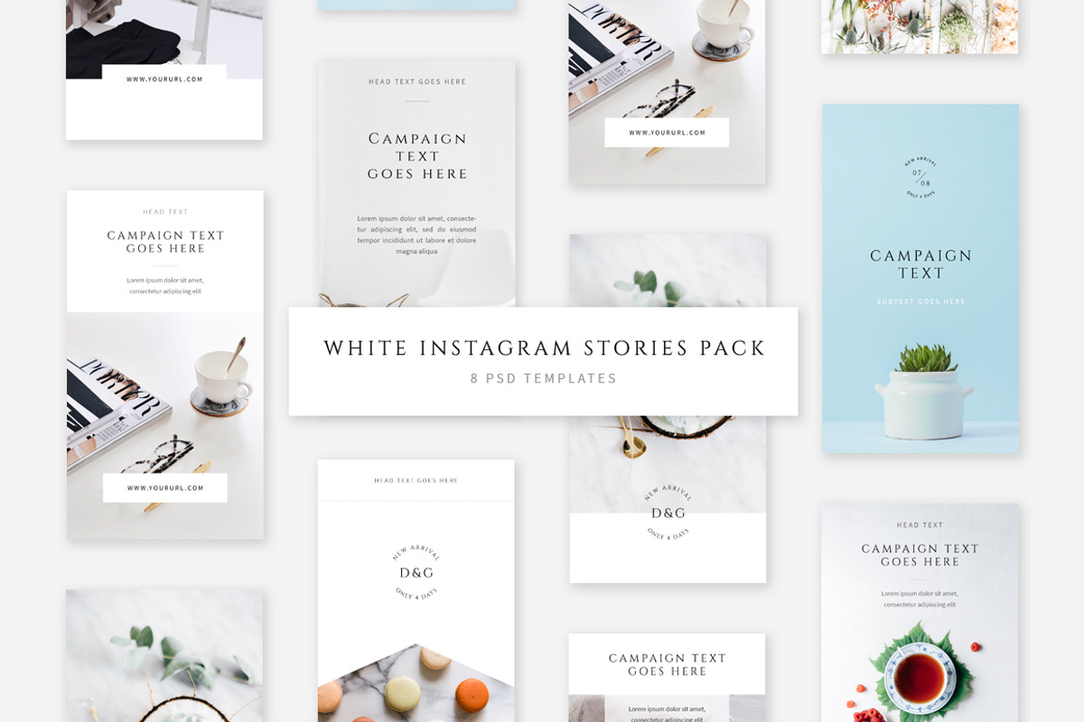 White Instagram Stories Pack, a Social Media Template by Swiss_cube (Photo 1 of 3)