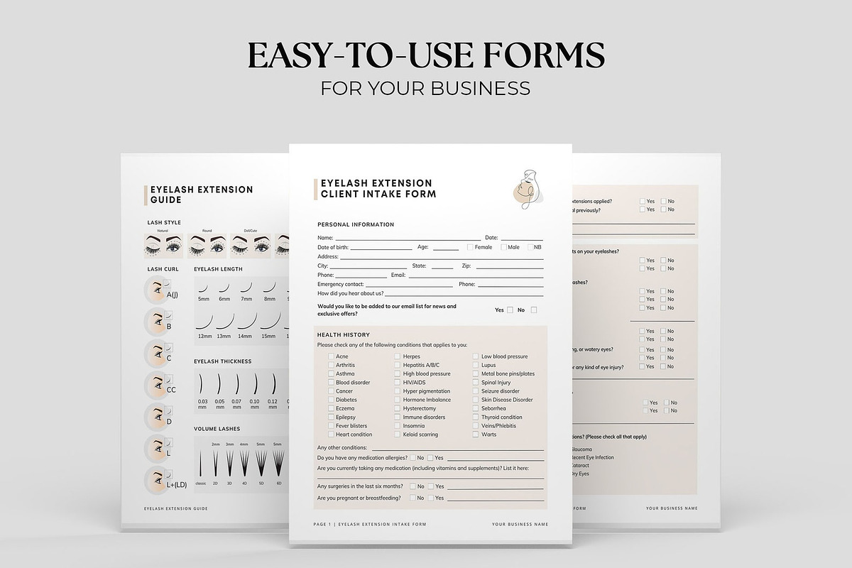 Editable Eyelash Extensions Forms, a Websites & App Template by SwitzerShop (Photo 6 of 8)