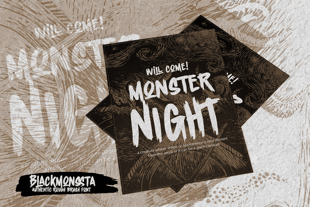 Blackmonssta – Authentic Brush Font, a Handwritten Font by Almarkhatype (Photo 5 of 10)