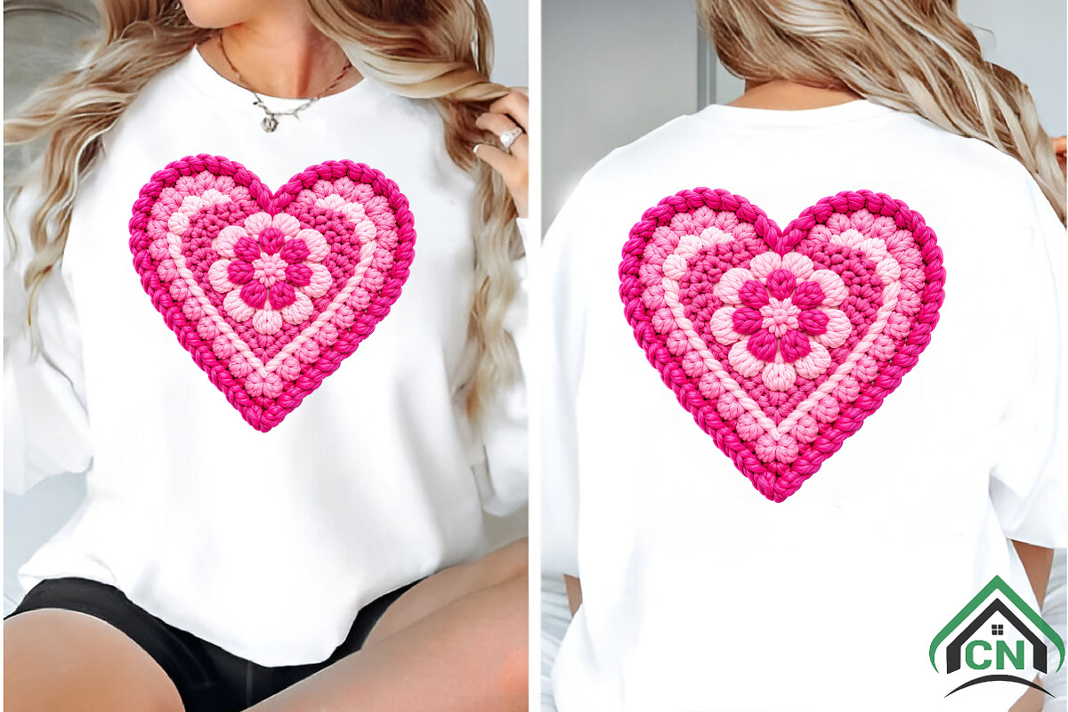 Faux Yarn Crochet Valentine Heart, an Illustration by Craft Nest (Photo 3 of 8)