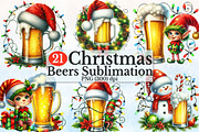 Watercolor Christmas Beers Clipart, a Seasonal Illustration by Rose Art (Thumbnail 1 of 7)
