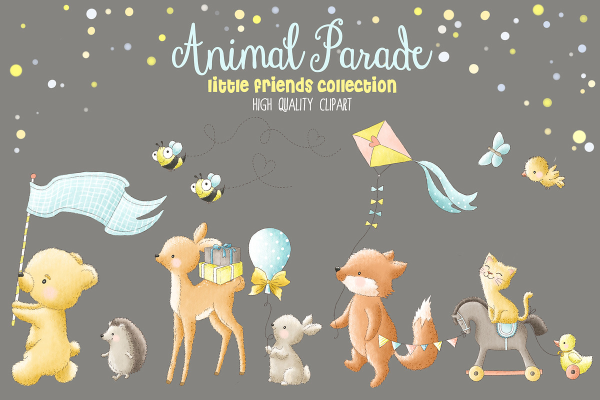Woodland animals parade clipart, an Animal Illustration by Magic Story Studio (Photo 2 of 6)