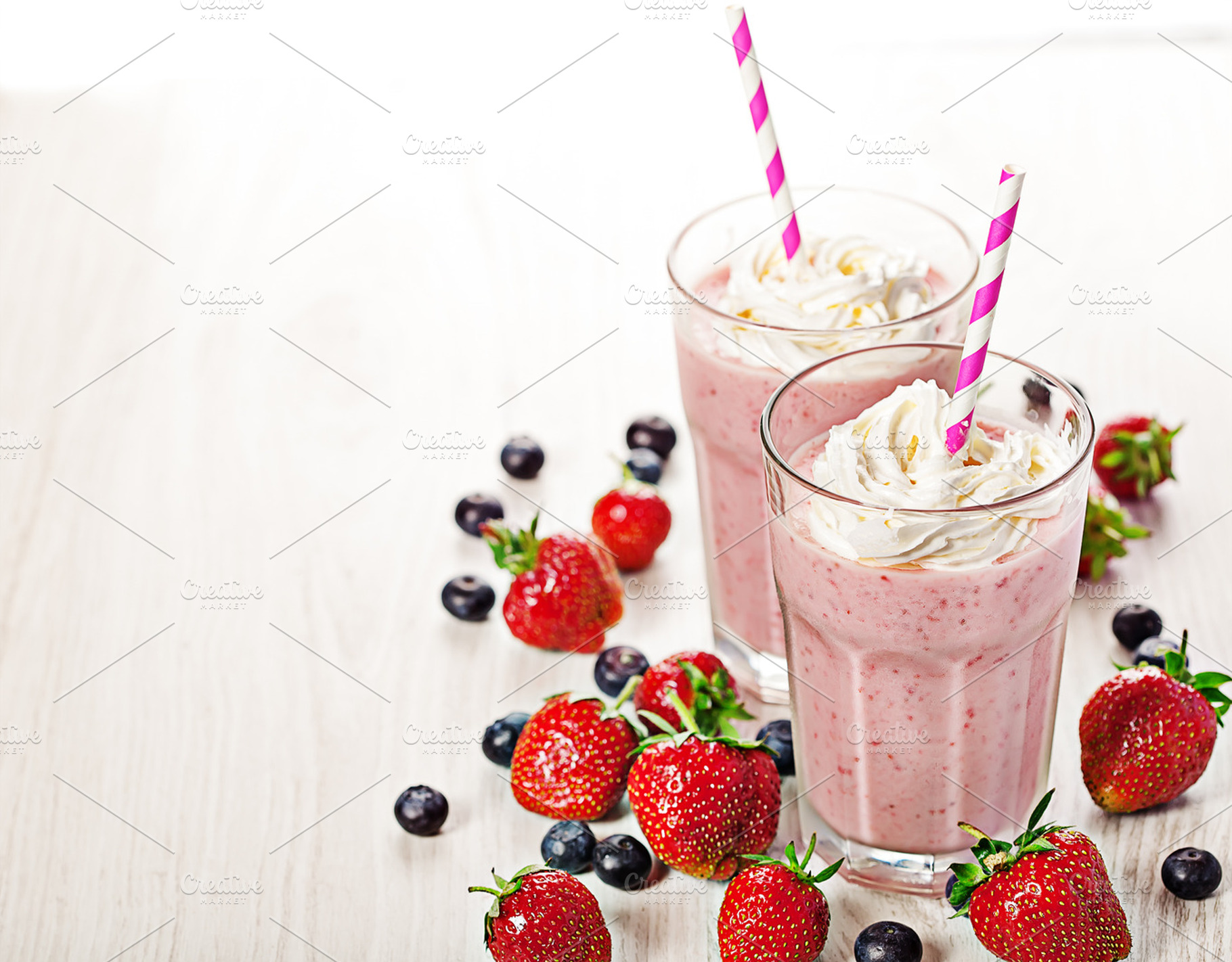 Strawberry Fresh Milkshake Summer Drink Featuring Berry Beverage And Cold