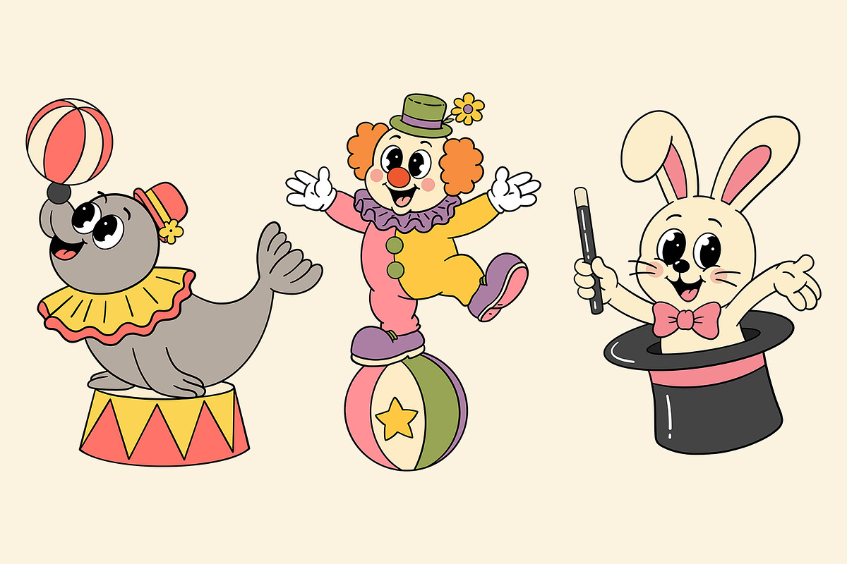 Vintage Circus Clipart Collection, a Decorative Illustration by Alina Sh (Photo 3 of 10)