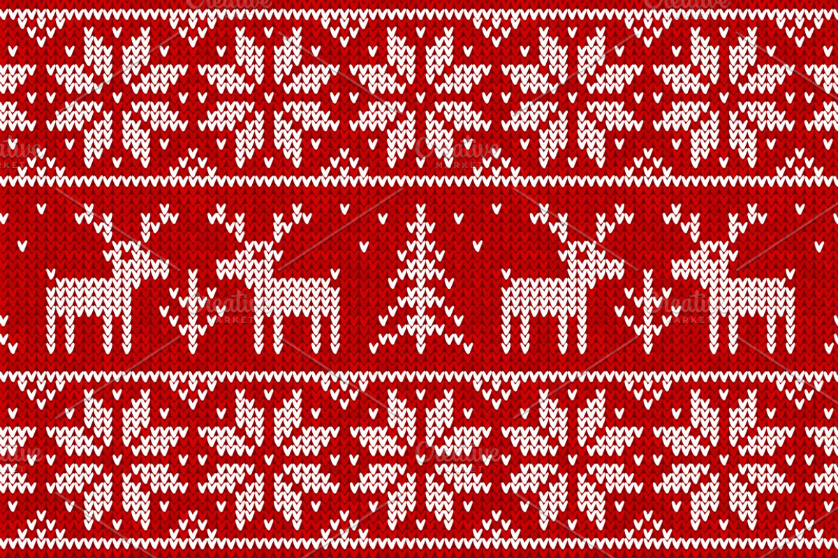 10 knitted vector seamless patterns preview 3
