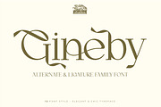 Gineby - Serif Typeface Font, a Serif Font by Rishsketch (Thumbnail 1 of 16)