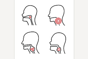 Dysphagia linear icon. Aphagia line, an Outline Icon by Anna's Shop