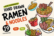 Ramen & Noodle Doodles Clipart, a Food Illustration by Oktyabr (Thumbnail 1 of 5)