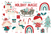 Holiday Magic clipart set, an Illustration by Poppymoondesign (Thumbnail 1 of 3)