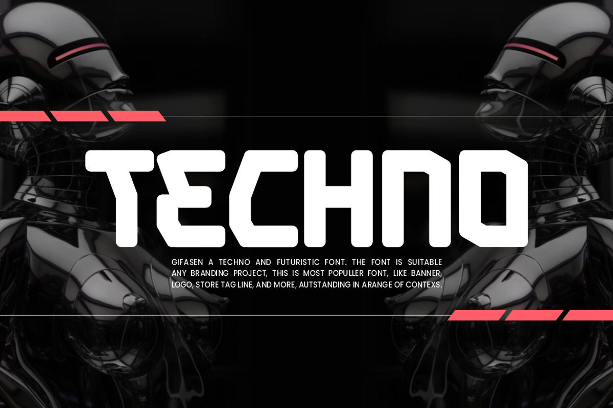 Gifasen - Techno Font, a Sans Serif Font by QR Design Studio (Photo 3 of 8)