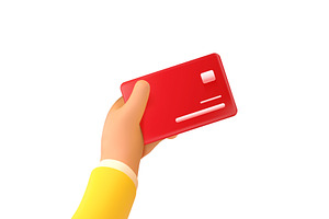 3d hand card. Arm hold credit or, a Finance Illustration by Stock-Smart-Start
