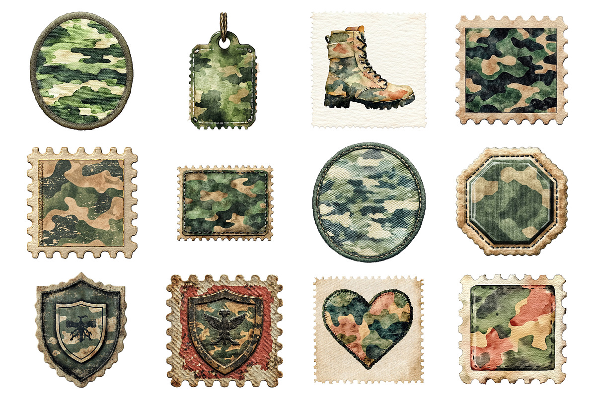 Camo Patches Sublimation PNG Bundle, an Illustration by SinaCreation (Photo 2 of 7)