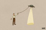 Vintage Cowboy Catching A Spaceship, an Object Graphic by SharpMarketplace (Thumbnail 1 of 7)