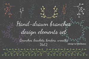 Hand-drawn Branches Set2