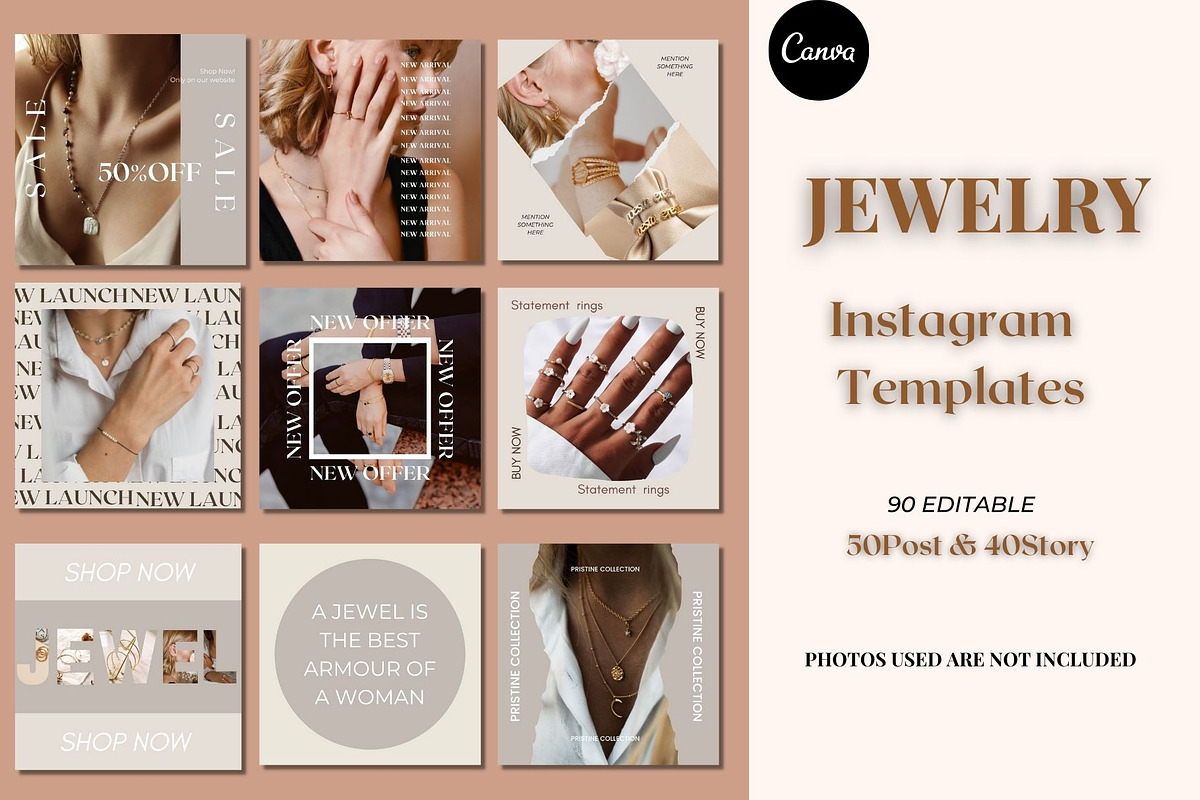 Jewelry Instagram templates Canva, a Social Media Template by Deepa ...
