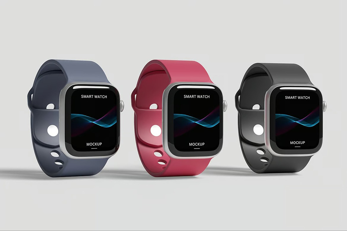 Smart Watch Mockup, a Wearable Device Mockup by Hubzway (Photo 2 of 9)