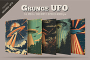 Grunge UFO posters. Retro Art., a Decorative Illustration by KENO Mascots (Thumbnail 5 of 5)