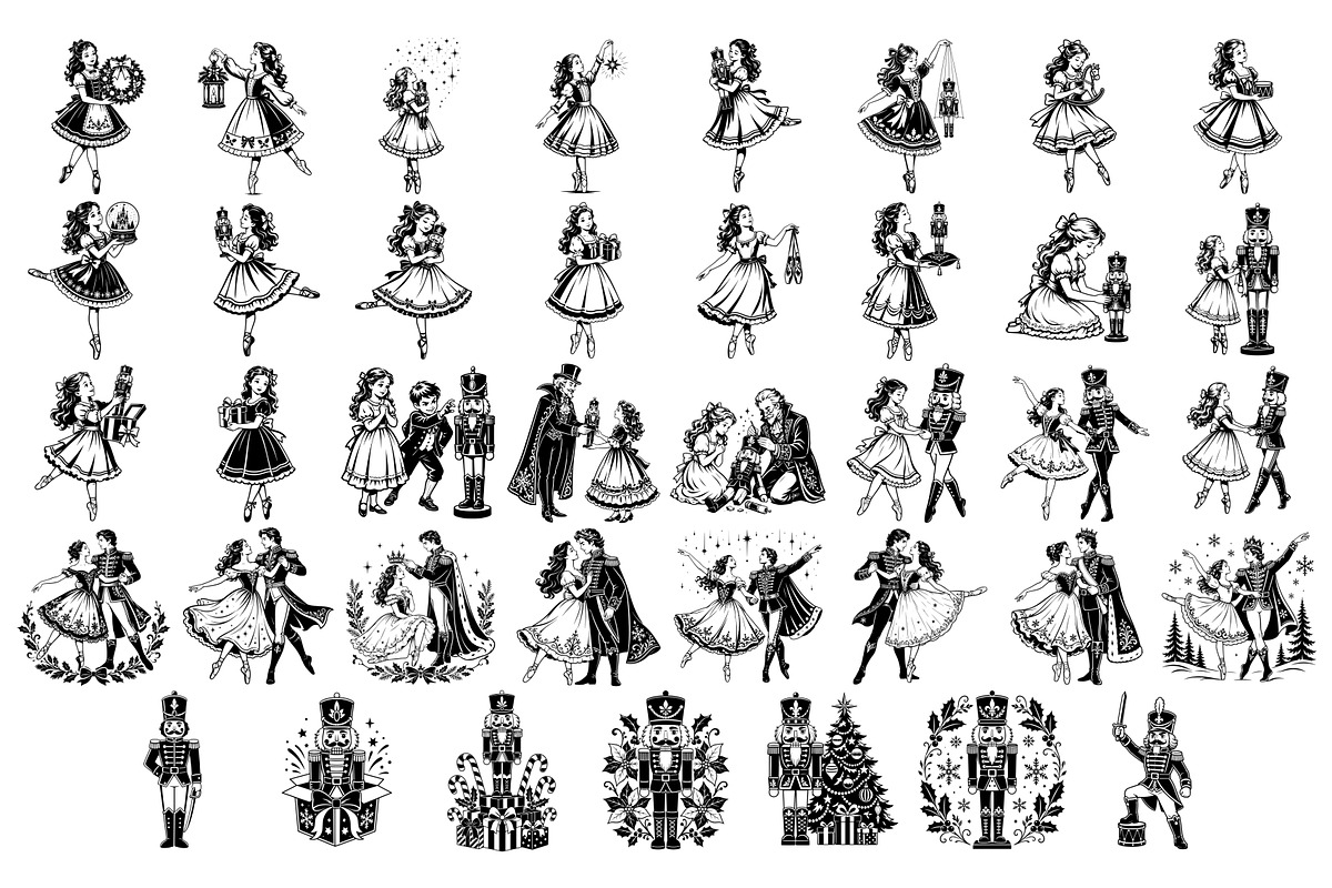 Nutcracker Ballet SVG Graphics, a Seasonal Illustration by DENIDigitalArtSudio (Photo 4 of 7)
