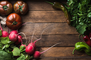 Vegetables. 16 Frames & Backgrounds