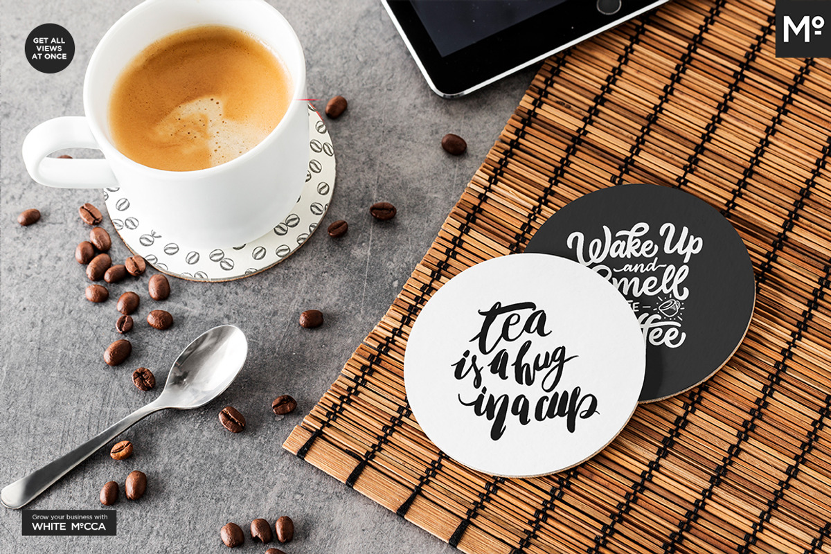 Round Coasters Mock-ups Set, a Cups & Container Mockup by Mocca Mockups Store (Photo 13 of 24)