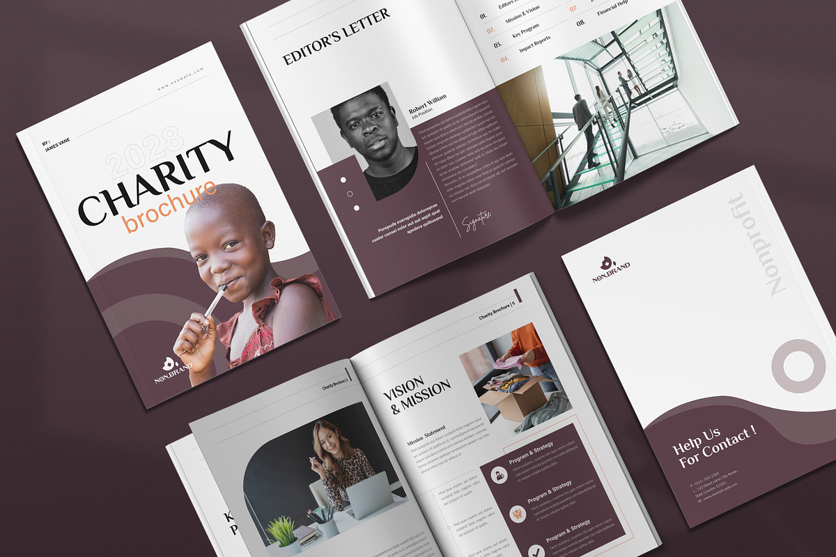 Nonprofit Charity Brochure Template, a Brochure Template by NorthPeak (Photo 2 of 9)
