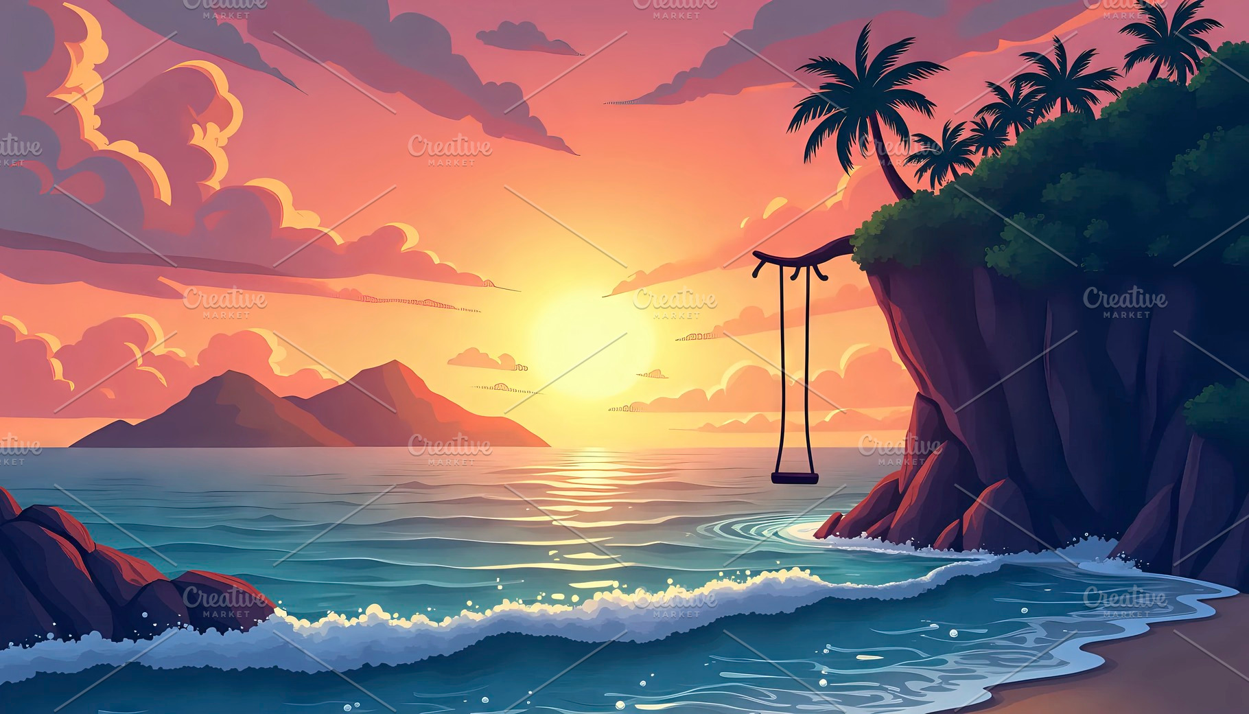 Create a dramatic flat cartoon vecto, a Photo by LOGOCREATIVE