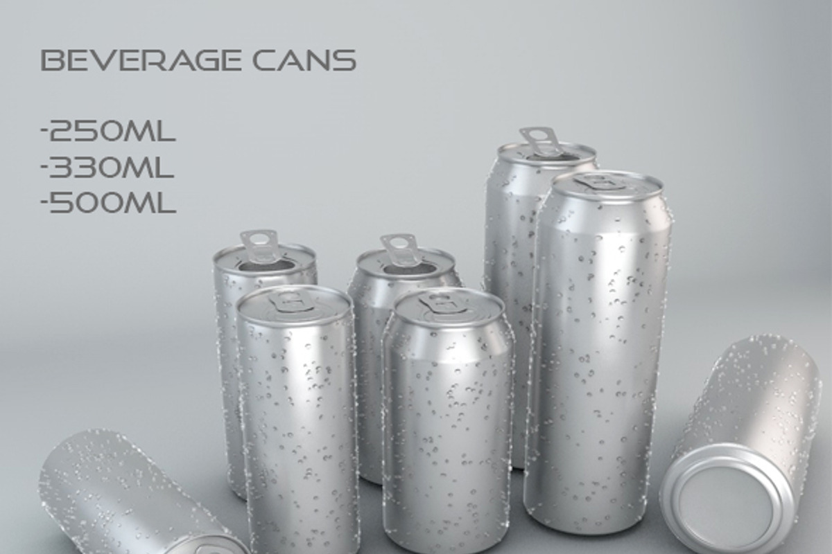 Beverage Cans in 3 Sizes, a Food & Drink 3D Model by 3DTreatment (Photo 3 of 6)