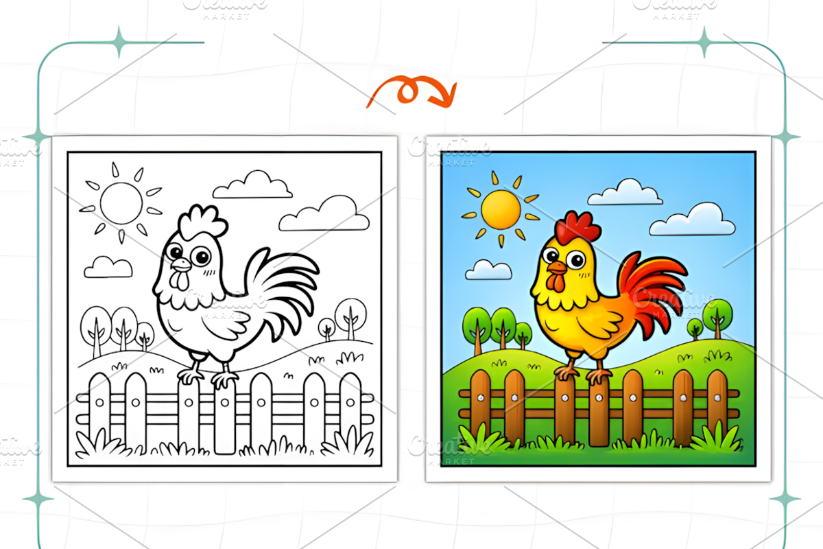 Spring Farm Life Coloring Book Adult, a Decorative Illustration by Ink Gallery (Photo 8 of 9)