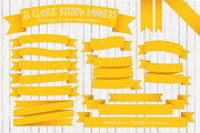 Yellow Ribbon Banner Clipart, an Illustration by Amanda Ilkov (Thumbnail 1 of 4)