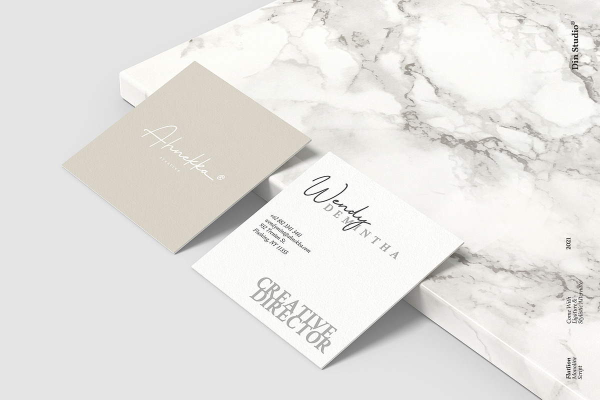 Flatlion Monoline Script Font, a Script Font by din-studio.com (Photo 2 of 10)