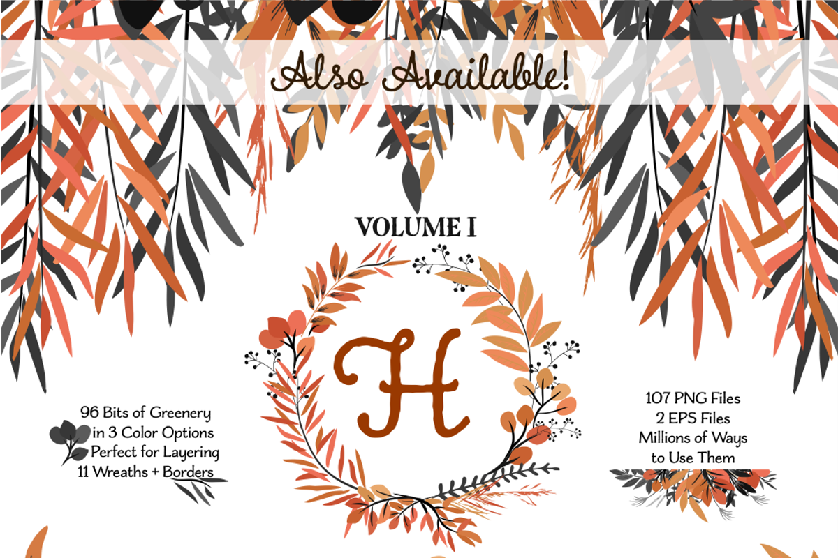 Halloween Wreath & Leaf Set, an Illustration by Kelly Jane Creative (Photo 5 of 5)