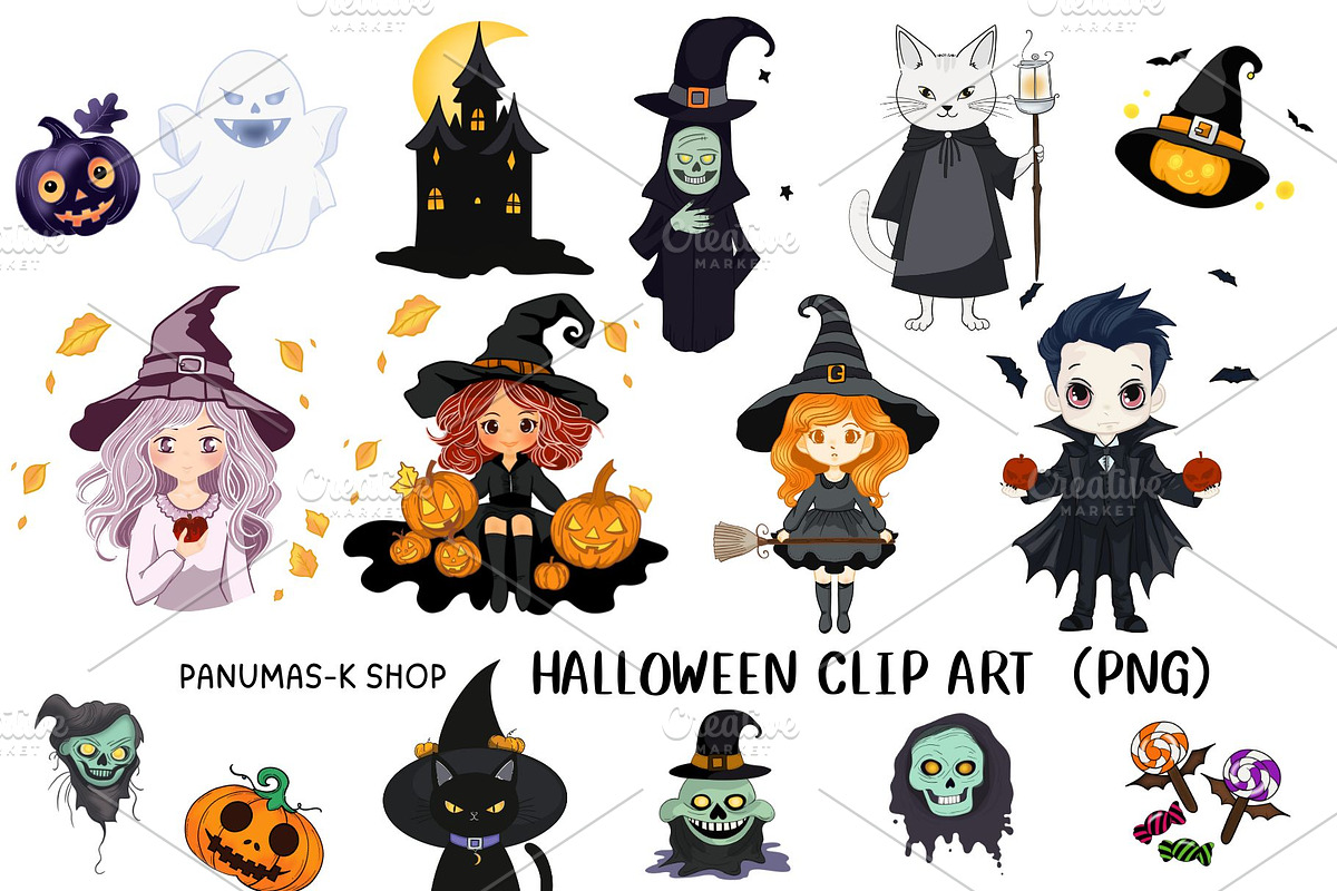 Cute Clip art for Halloween, an Object Graphic by PKshop (Photo 1 of 5)