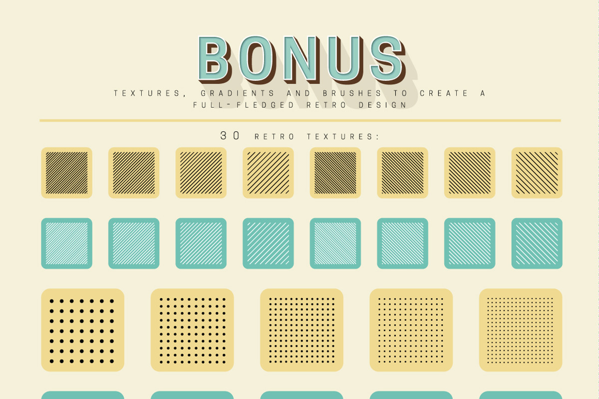Retro Graphic Styles, a Layer Style Add-On by Modern vector (Photo 11 of 12)
