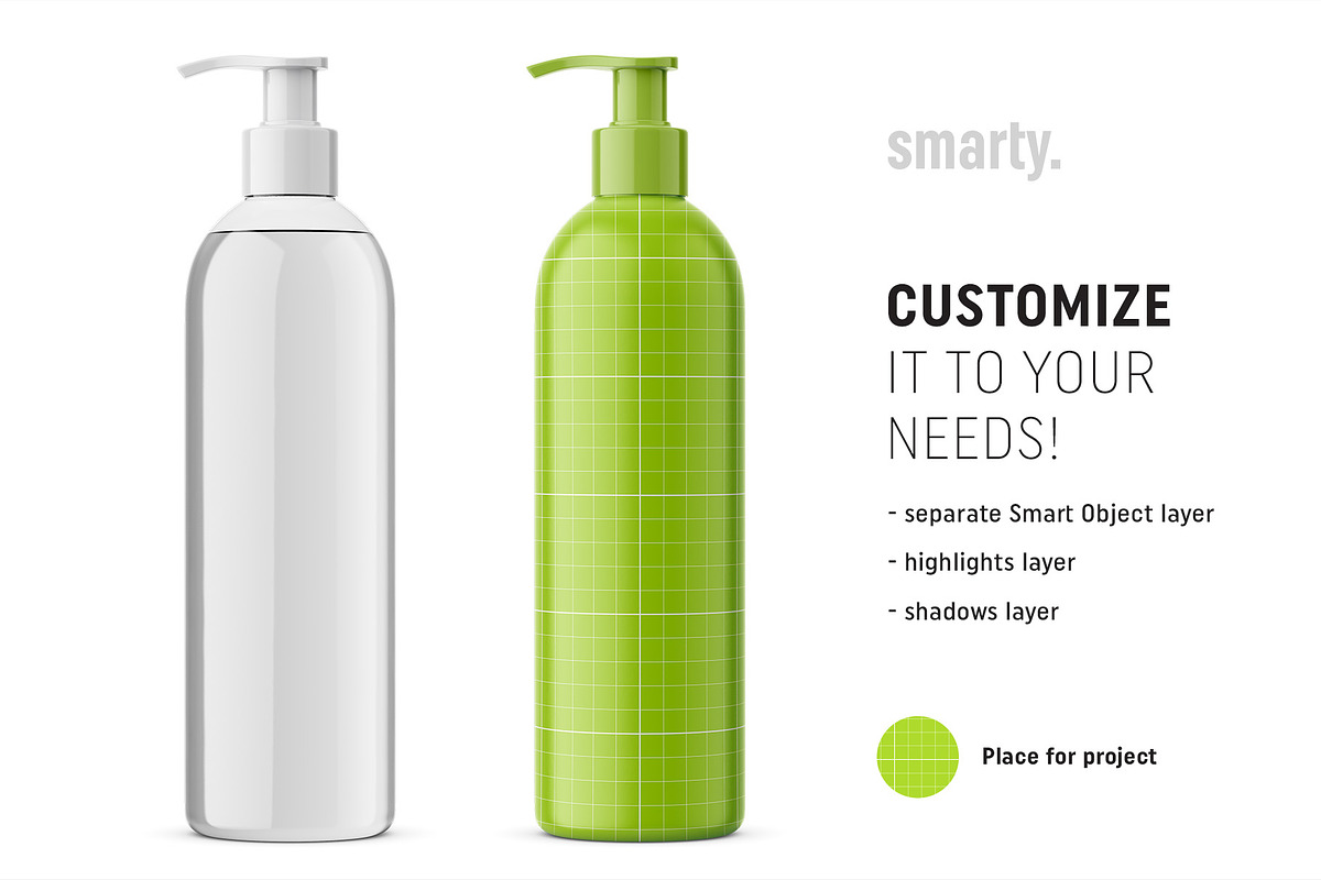 Bottle with pump mockup /transparent, a Pens & Pencil Mockup by Smarty Mockups (Photo 2 of 5)