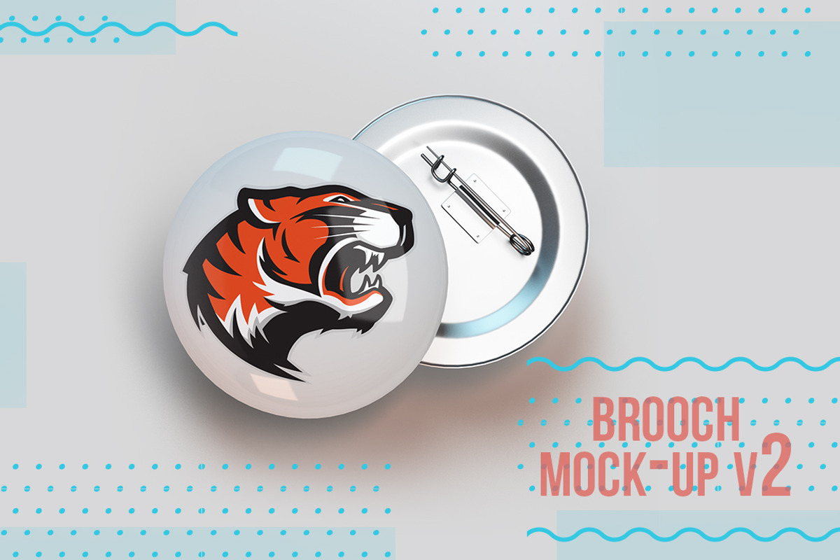 badge pin brooch mock-up V2, a Product Mockup by graystudio (Photo 1 of 3)
