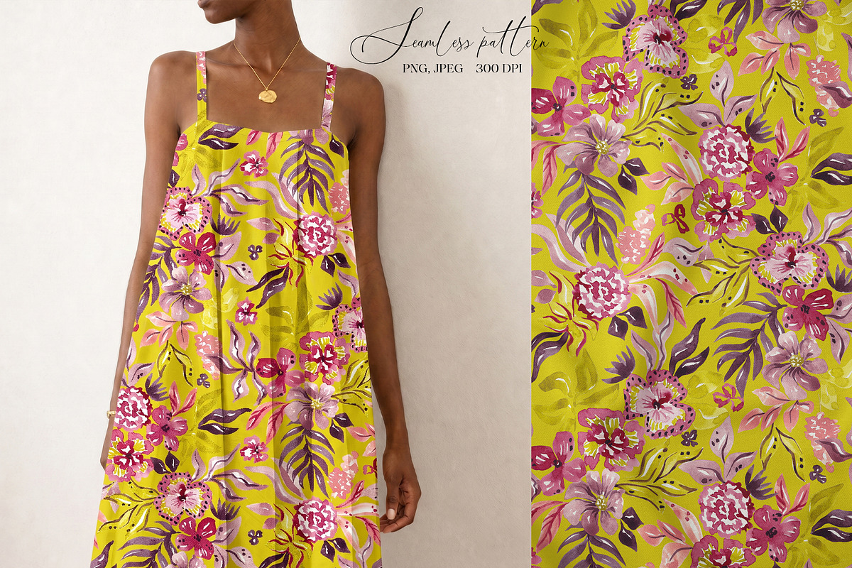 Fantasy flowers seamless pattern, a Pattern Graphic by SirenaArt (Photo 16 of 17)