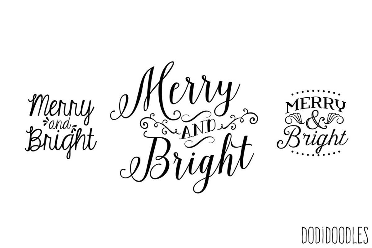 Typography Overlays~Merry and Bright, a Graphic by Jodi Van der Kruik (Photo 2 of 2)