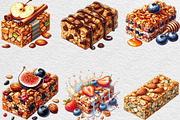 Granola Bar Watercolor Clipart, an Illustration by Black Bird Studio (Thumbnail 4 of 6)