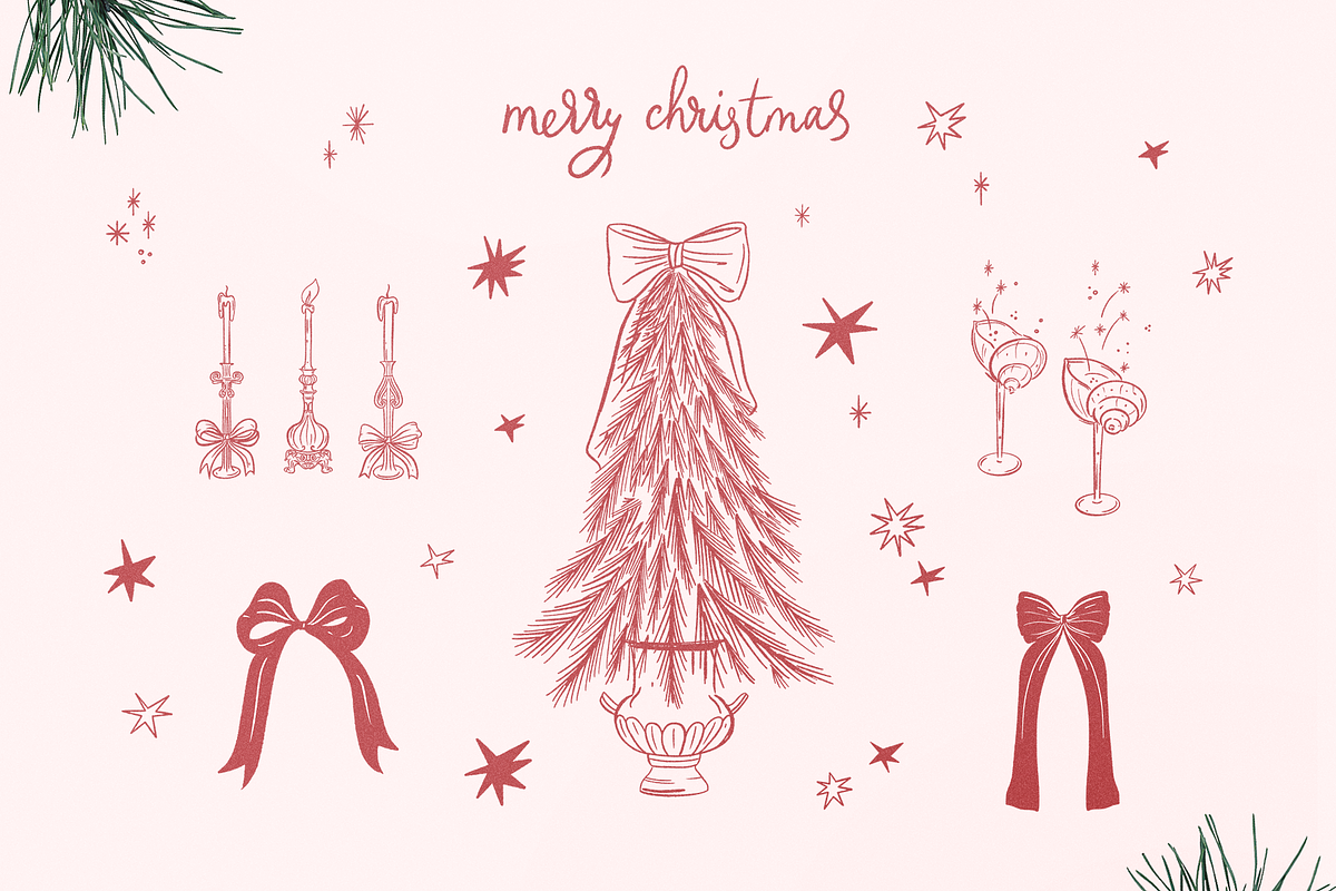 Christmas Hand Drawn Line Art, a Seasonal Illustration by Summer Nightingale Art (Photo 9 of 19)