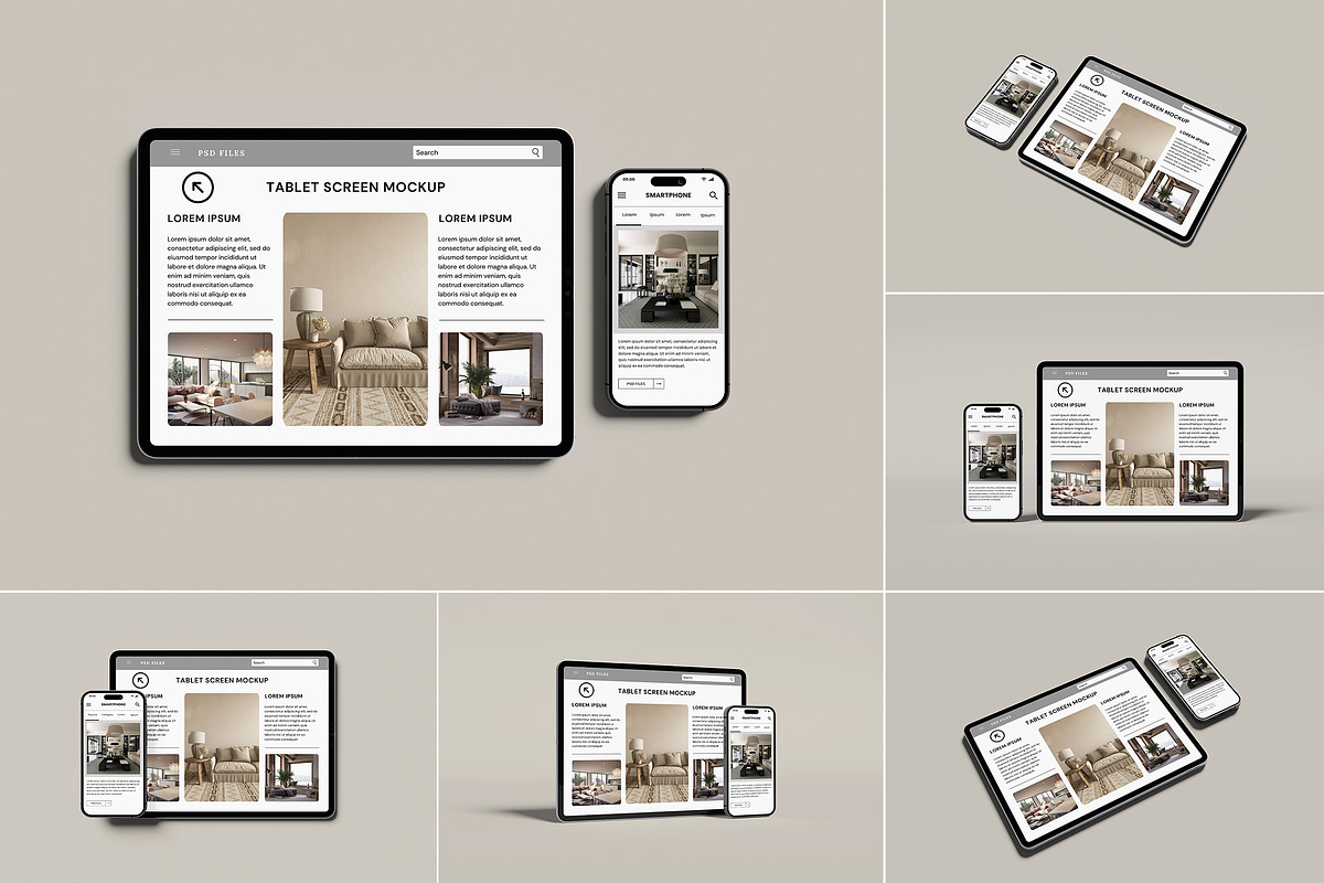 Tablet And Smartphone Mockup, an iPad Mockup by AndikaGraphic (Photo 1 of 8)