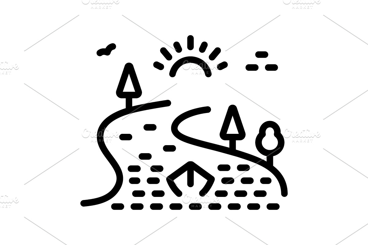 Rivers water black icon, an Outline Icon by Creative priyanka