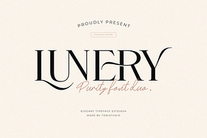 Lunery Purity Modern Font Duo