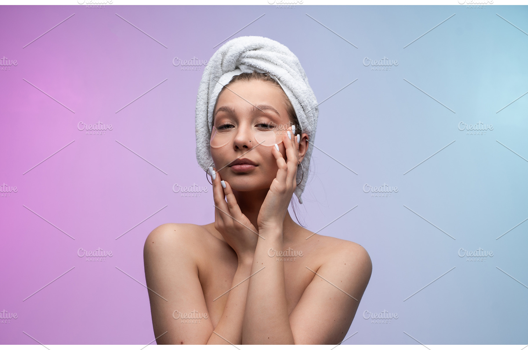 Young woman with a towel wrapped, a Person Photo by volodymyrshtun13795