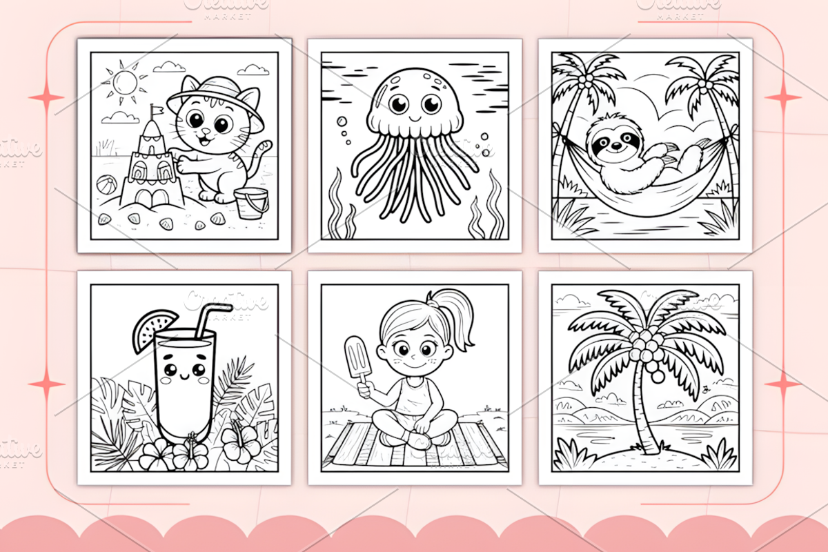 Bold and Easy Summer Coloring Book, a Seasonal Illustration by Ink Gallery (Photo 4 of 4)