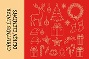Christmas Linear Line Art Elements, a Decorative Illustration by nandinigraphics (Thumbnail 3 of 4)